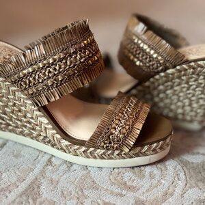 Vince Camuto Metallic Woven Wedges